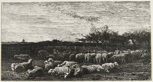 Le Grand Parc a Moutons, 1862 de Charles Francois Daubigny